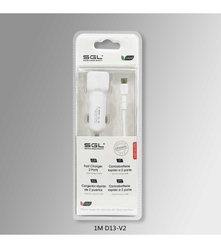 Зарядно за кола - Micro USB - 1m - V8-D13 - 110206