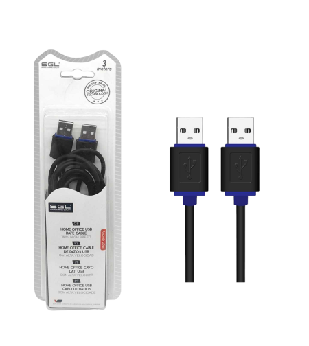 Кабел USB 2.0 - мъжки/мъжки - 3м - 097282