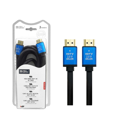 HDMI кабел - 1594-3D-4K - мъжки/мъжки - 3м - 094809