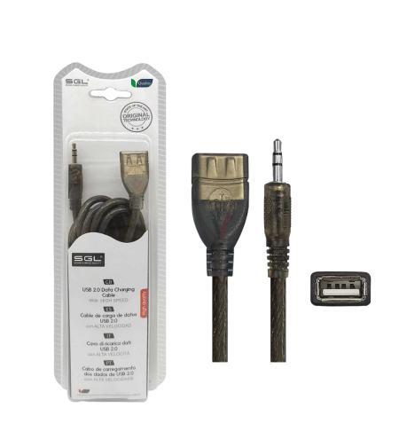 Адаптер за преходник - 16S01 - USB женски/жак 3,5 мм мъжки - 5м - 097862