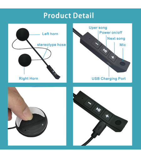 Интерком за мотоциклетна каска с Bluetooth  - BT11 - 812115