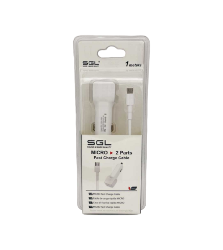 Зарядно за автомобилна запалка - Micro USB - D13-V2 - 1м - 099682
