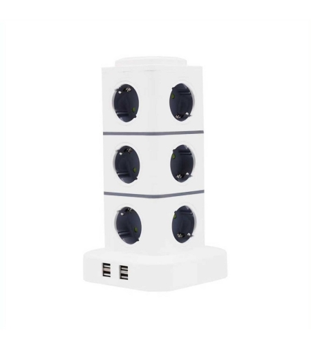 Вертикален разклонител 12 места - Suko - 4USB - RC-G12P - 012234