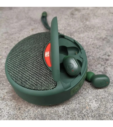 Безжична Bluetooth тонколонка със слушалки - TG-808 - 883808 - Зелена
