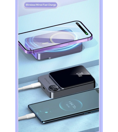Външна батерия с магнитно зареждане - P39K - 10.000mah - 20W - AWEI - 005500 - Сива