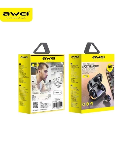 Безжични слушалки с калъф за зареждане - Bluetooth - T20 - AWEI - 055529