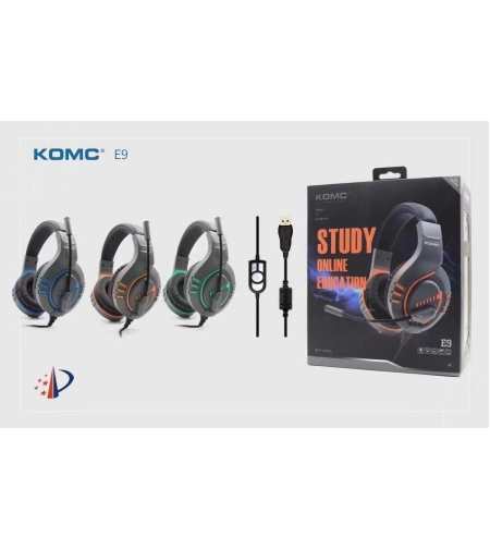 Кабелни геймърски слушалки - E9 - KOMC - 302971 - Сини