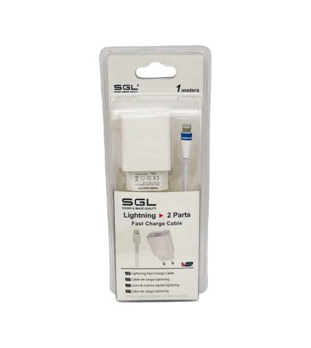 Адаптер за зареждане с кабел и 2 USB порта - Lightning - бързо зареждане - B5 -F2 - 1M - 099521