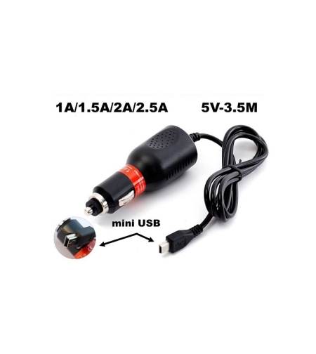 Зарядно за автомобилна запалка - Mini USB - 3.5м - 5V - 001245