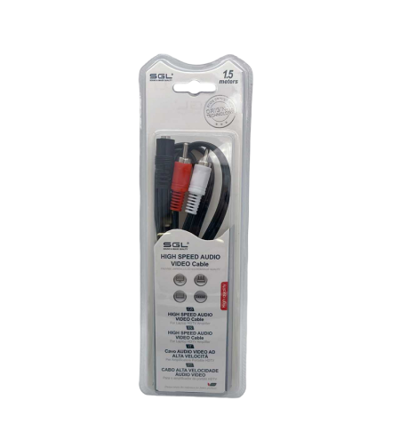 Аудио кабел - 1513 - жак 3,5 мм женски/2xRCA мъжки - 1,5 м - 096162