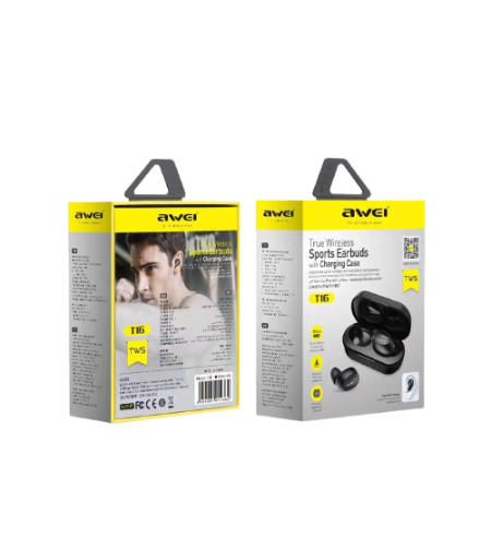 Безжични слушалки с калъф за зареждане - Bluetooth - T16 - AWEI - 888902