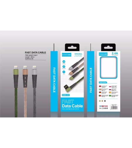 Кабел за зареждане и данни - Lightning - Бързо зареждане - X27/5G - 1.2м - 880653