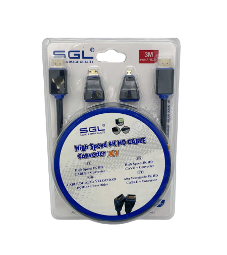 Комплект HDMI кабел и Mini/Micro HDMI адаптери - A1592X3 - 3м - 095639