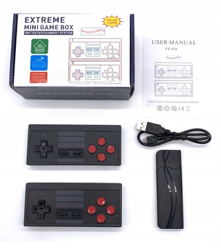 Мини безжична конзола за игри с 2 контролера - 628 игри - HD08-U - 884041