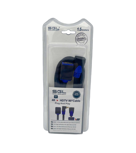 HDMI кабел с мъжки и женски конектор - Ъглов 90° - 1592FC - 1,5 м - 095240