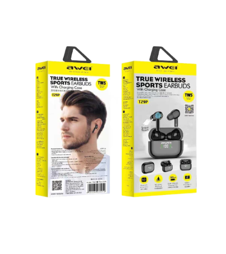 Безжични слушалки с калъф за зареждане - Bluetooth - T29P - AWEI - 888872