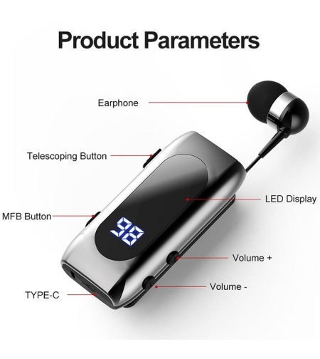 Хендсфри слушалка - Bluetooth - K55 - 231055 - Златиста