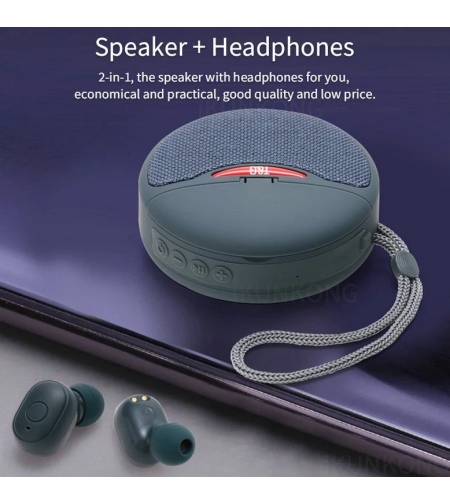 Безжична Bluetooth тонколонка със слушалки- TG-808 - 883808 - Сива