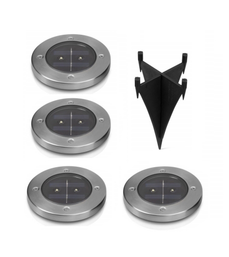 Соларна LED градинска лампа - С колче - 4pcs - 2LED/6500Κ - 431008