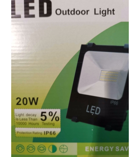 LED прожектор - 20W - 6000K - IP66 - 010202