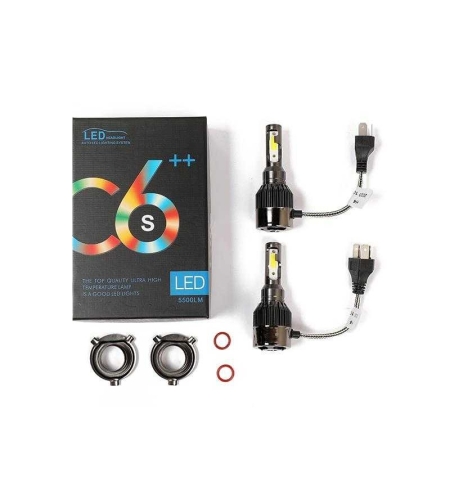 Комплект от 2 броя LED крушки- C6 - H4 - 38W - 5500LM - 674179