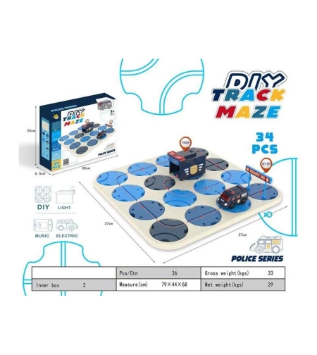 Интерактивна игра - Пистов лабиринт с полицейска кола - 34 части- 2023-2 - 677102