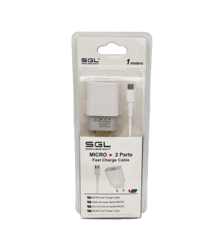 Адаптер за зареждане с кабел - Micro USB - Quick Charge - D13-S2 - 1м - 099569