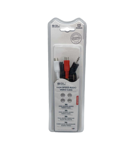 Аудио кабел - 1528C - жак 3,5 мм мъжки/2xRCA женски - 1,5 м - 096209