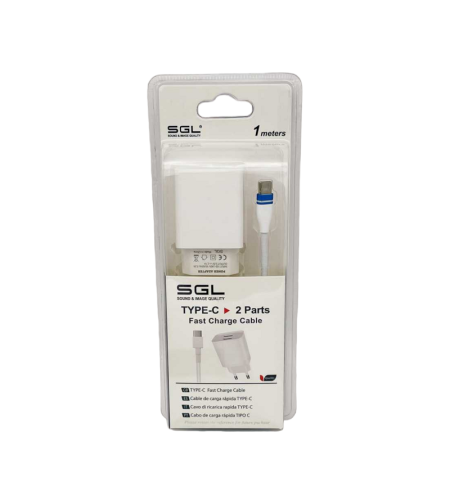 Адаптер за зареждане с кабел и 2 USB порта - TypeC - Quick Charge - B1-F2 - 1м - 099545