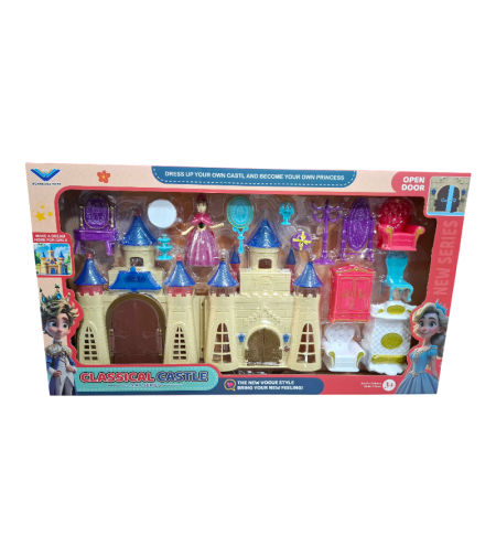 Детски комплект - Замък с аксесоари - 1386 - 730139
