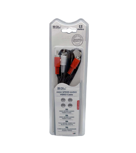 RCA сигнален кабел - 2xмъжки/2xмъжки - 1.5м - 096247