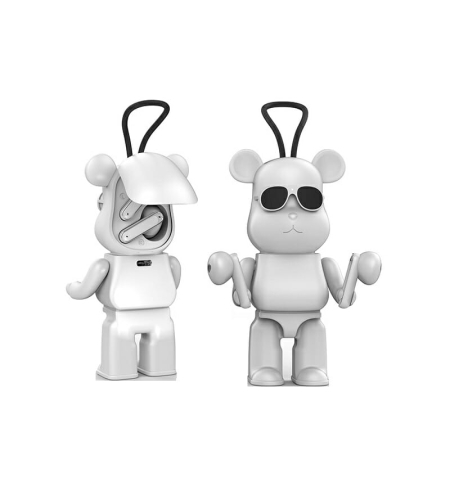 Безжични слушалки Мече - Bluetooth- B5 - 884713 - Бели