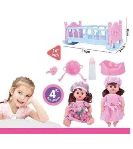 Игрален комплект - Кукла с легло и аксесоари- K007-30 - 345361