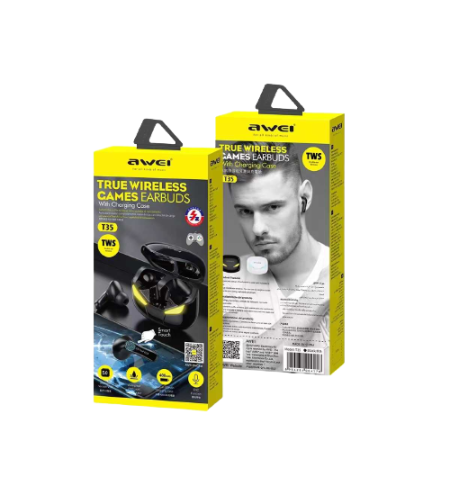 Безжични слушалки с калъф за зареждане - Bluetooth - T35 - AWEI - 888827