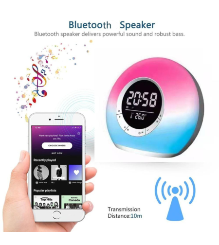 Безжична Bluetooth тонколона LED и цифров часовник - P11 - 810804