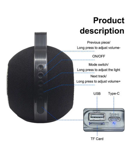 Безжична Bluetooth тонколона - D3 - 810668 - Армейски зелено