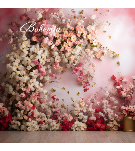 Пролетен фотографски фон с цветя 07