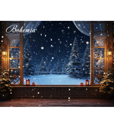 Коледен фон - Фонове с прозорци 06