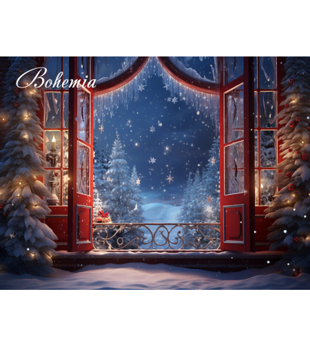 Коледен фон - Фонове с прозорци 07