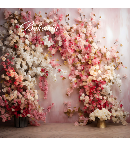 Пролетен фотографски фон с цветя 06