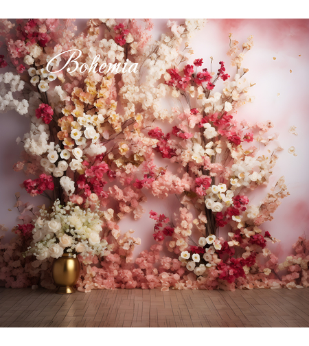 Пролетен фотографски фон с цветя 03