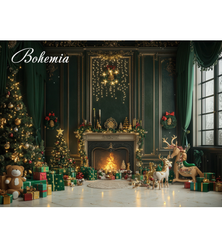 Коледен фон класическа стая 21