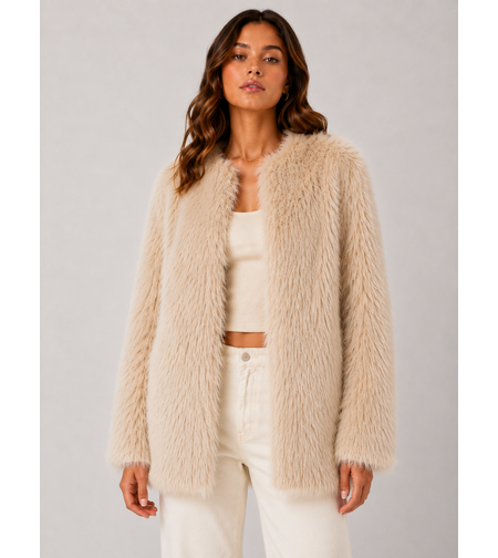 Warehouse Faux Fur пухено палто • XL