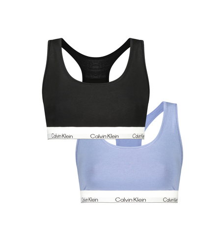 Calvin Klein Logo Bralette дамско бюстие 2 броя/опаковка  - L