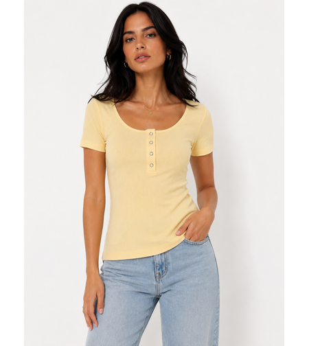Pieces рипсен топ Pale Banana • S