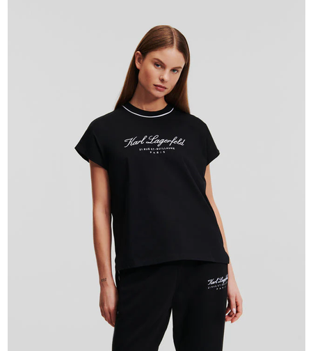 Karl Lagerfeld Cap Sleeve дамска тениска • S