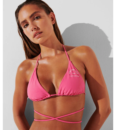 Karl Lagerfeld Triangle Logo Bikini Top • L