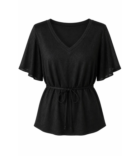Vero Moda Черна блуза с колан и • M