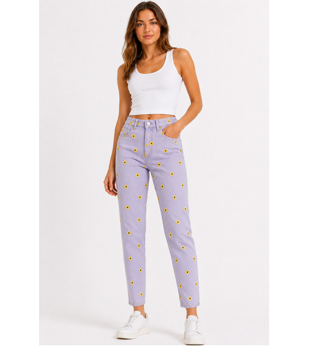 Miss Selfridge дънки с бродирани цветя • 32/S/XS