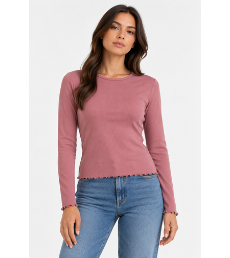 ONLY Ina рипсена блуза Rose Brown • M